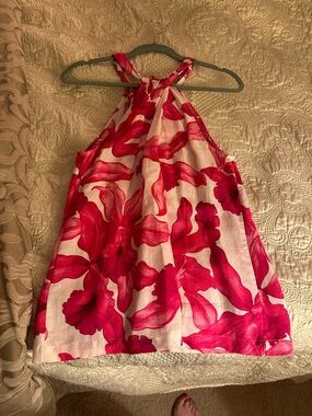 Tommy Bahama Pink and Coral Floral Halter Top